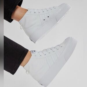 Adidas Nizza Platform Mid FY2782 Women's Athletic White Trainers Casual Shoes